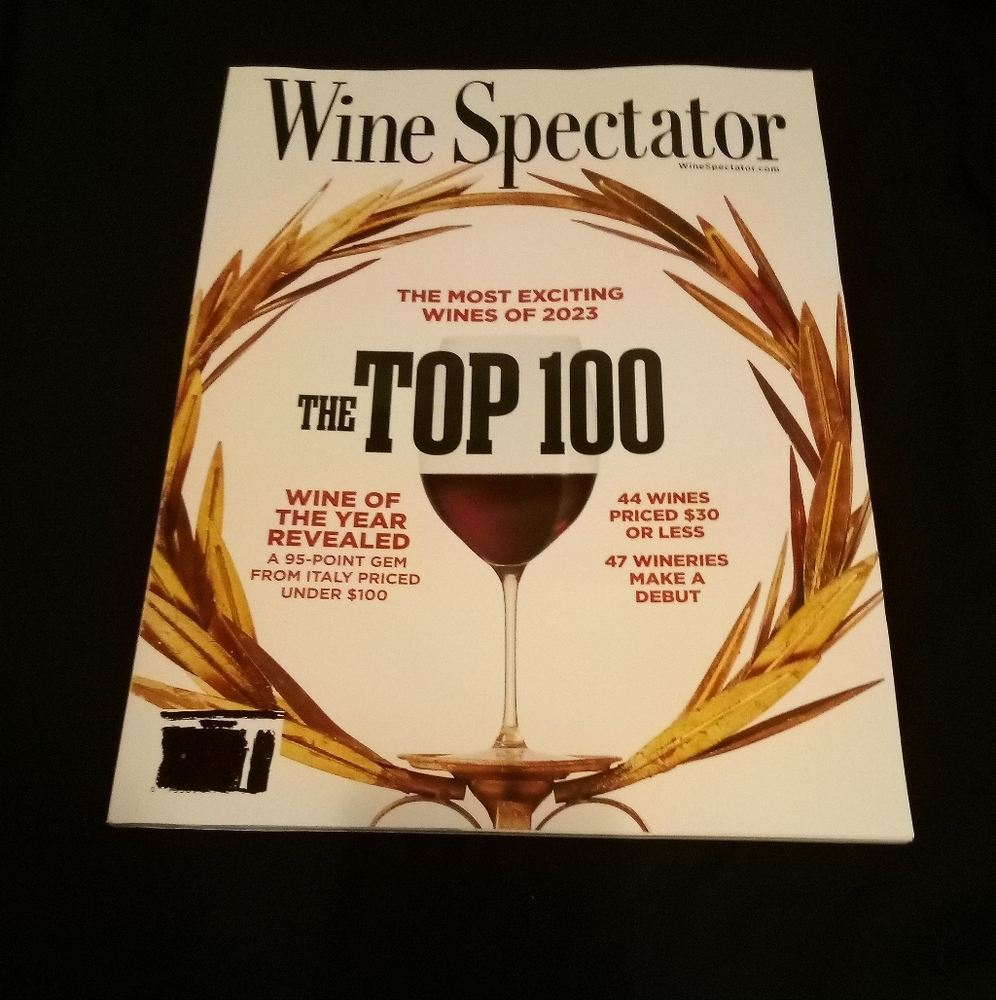 Wine Spectator Magazine Dec 31 2023 - Jan 15 2024 Top 100 Most Exciting Wines